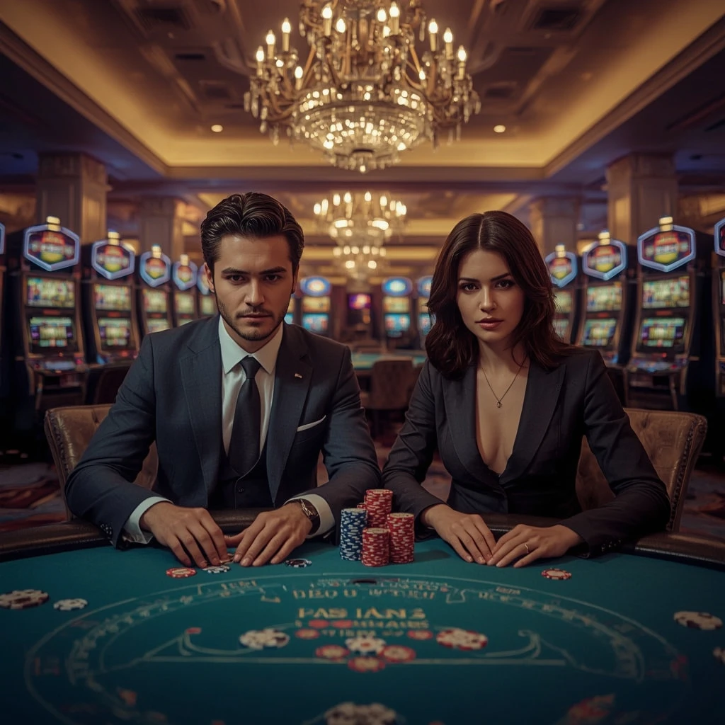 Deux joueurs de poker au Non-Gamstop Casino